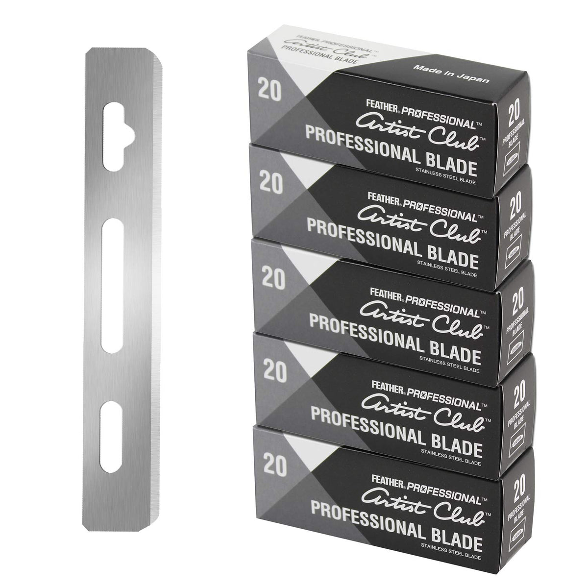 Feather Artist Club Pro Super Single Edge blades pack 20 for dense facial hair and close shaves.