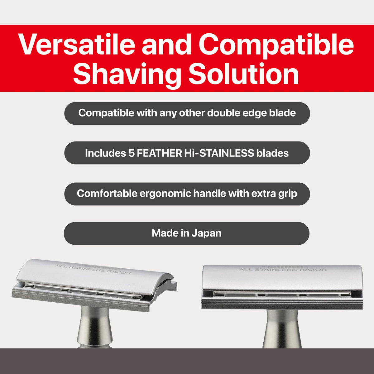 Feather AS-D2 eco-friendly reusable razor helps reduce waste compared to cartridges.
