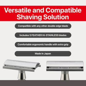 Feather AS-D2 eco-friendly reusable razor helps reduce waste compared to cartridges.
