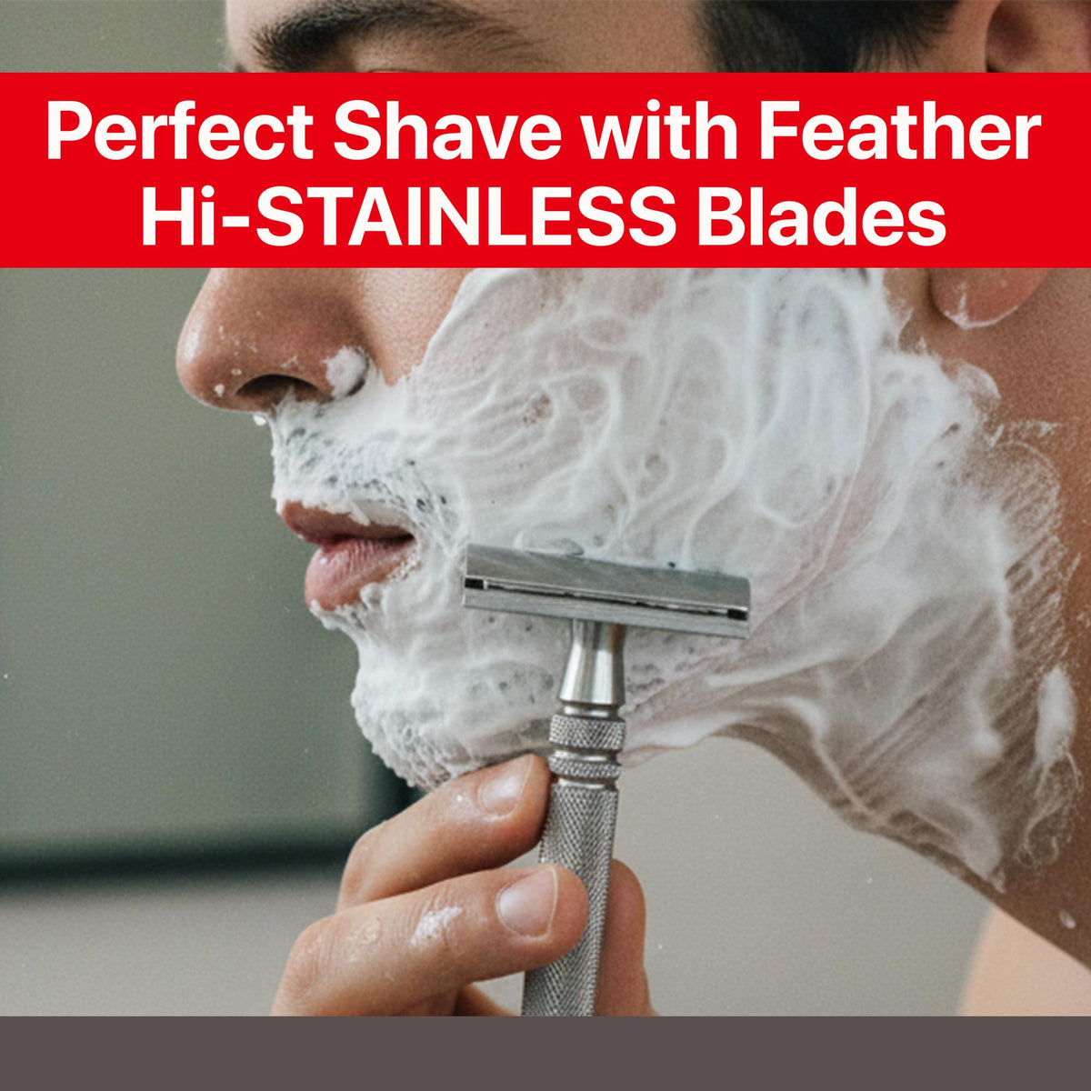 Feather AS-D2 includes five hi-stainless blades for immediate shaving readiness.