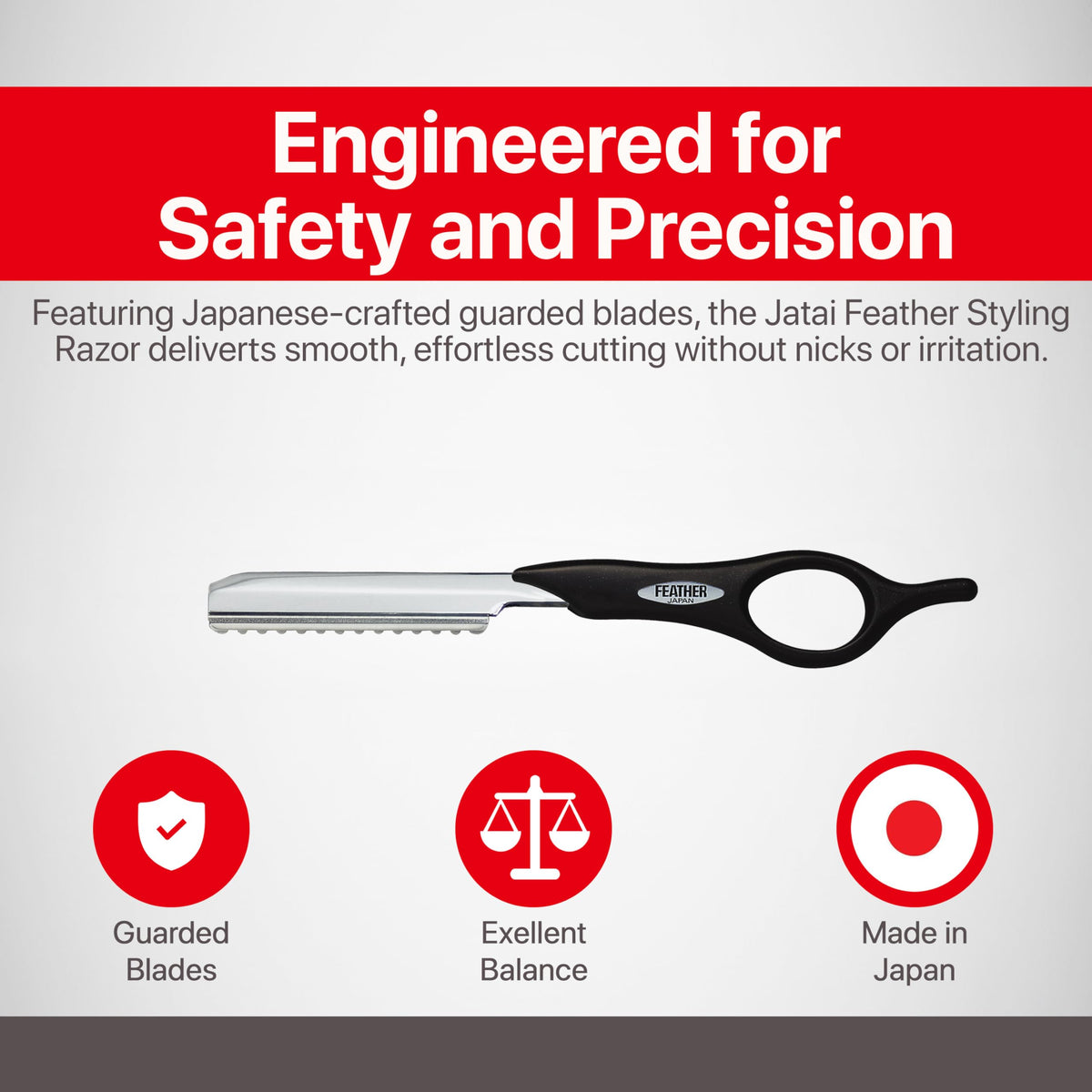 Guarded blades from Feather Detail Razor for safe grooming