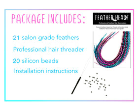 Feather Headz DIY rooster kit with 20 micro-link beads for easy installation.