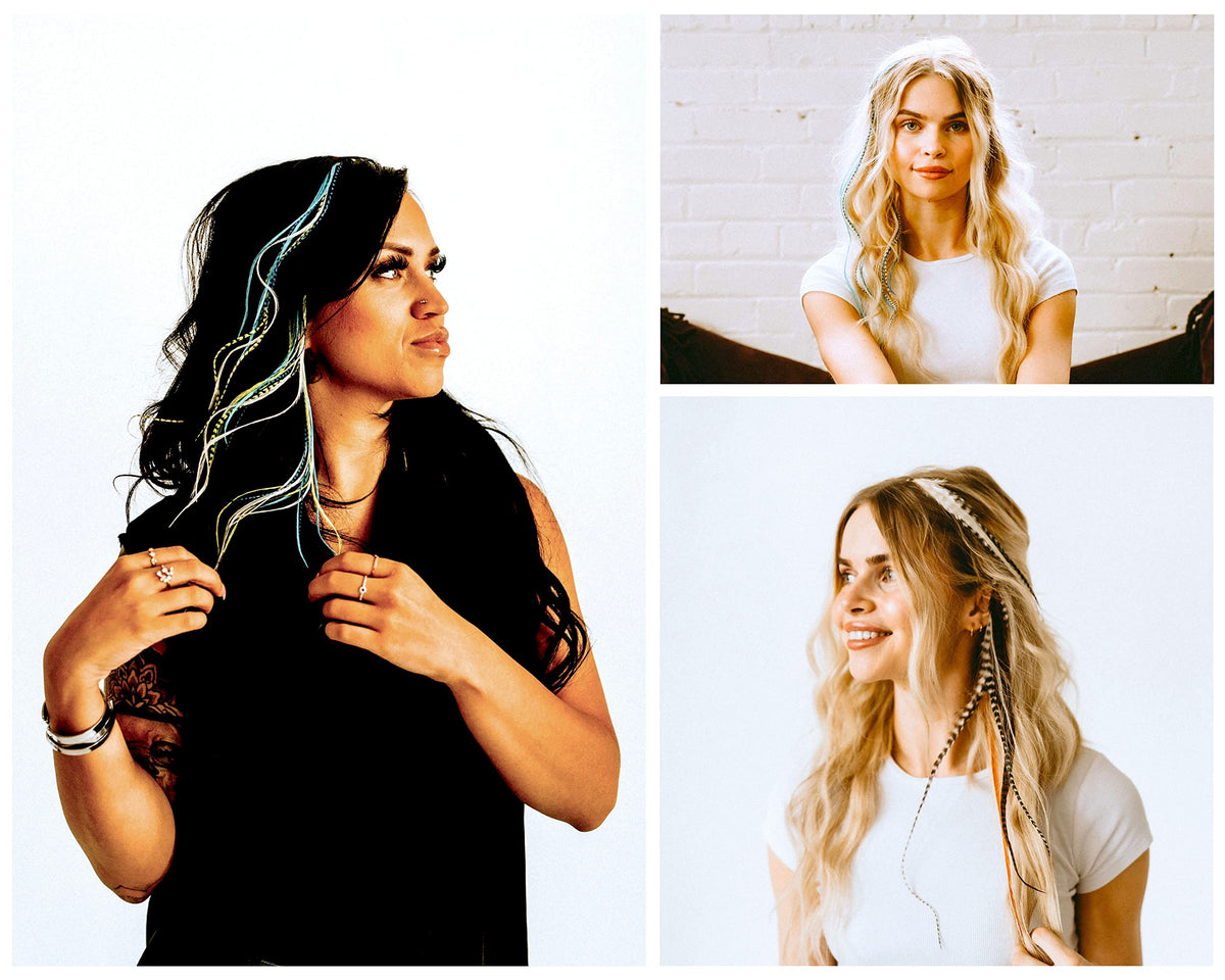 Feather Headz tangle-free extensions for quick color tweaks and fun looks.