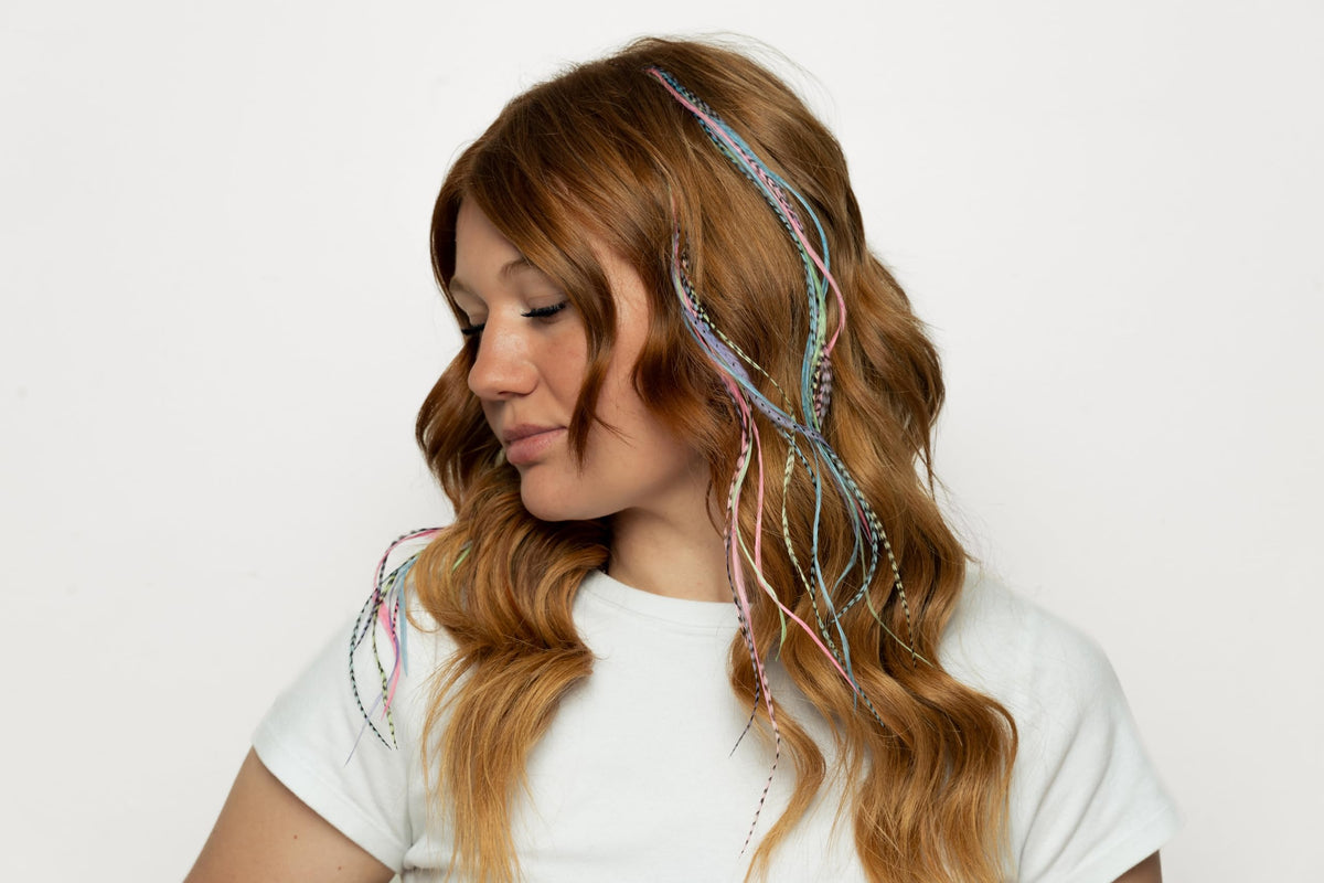 Feather Headz Pastels color fan demonstrates boho styling potential
