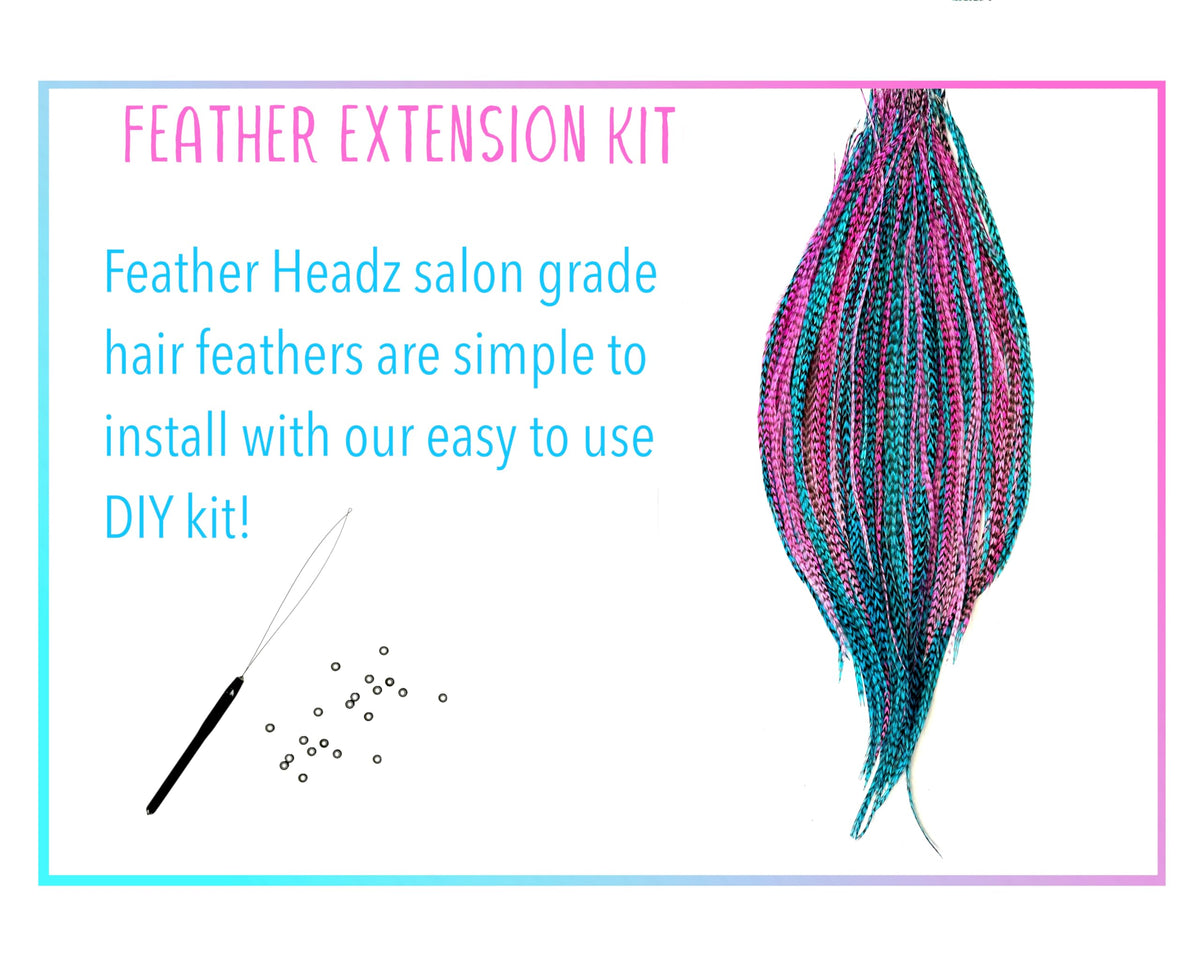 Feather Headz real rooster feathers designed for heat styling and curling.