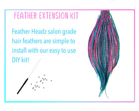 Feather Headz real rooster feathers designed for heat styling and curling.