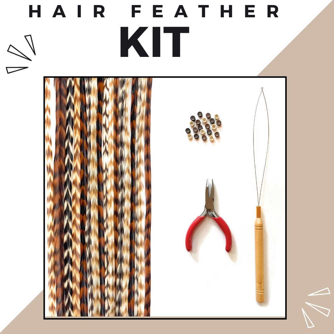 Feather Lily DIY kit with pliers, loop tool, and beads for easy styling.