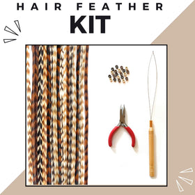 Feather Lily DIY kit with pliers, loop tool, and beads for easy styling.