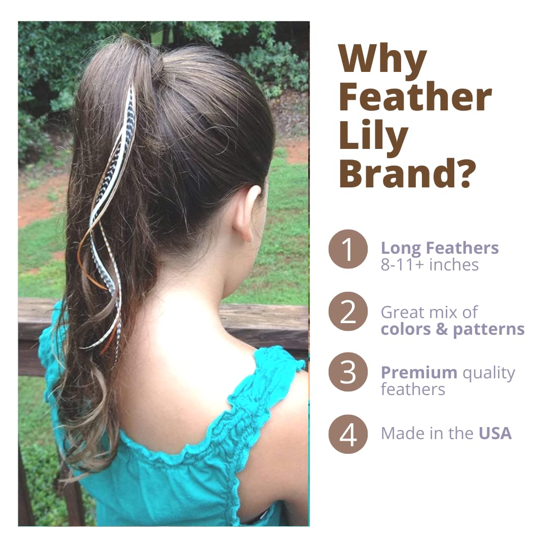 Feather Lily 9–12 inch length adds noticeable drama.