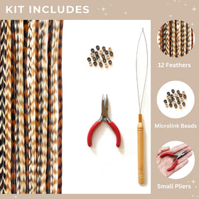 Feather Lily heat-styling-friendly feathers for wash, style, and curl options.