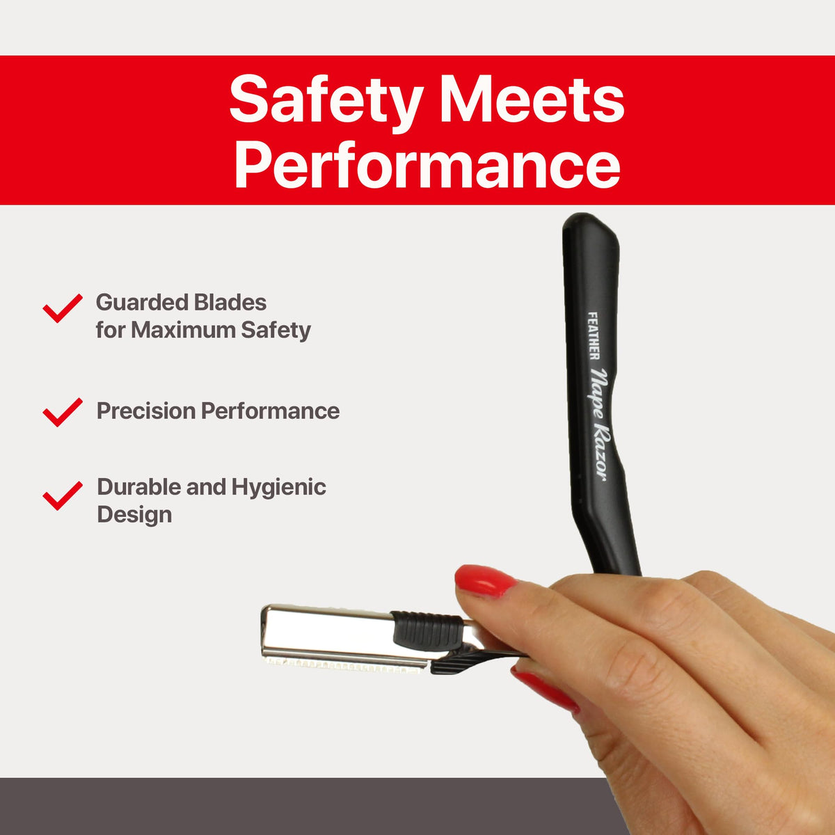 Feather Nape & Body Razor includes Nape Blade for immediate use.