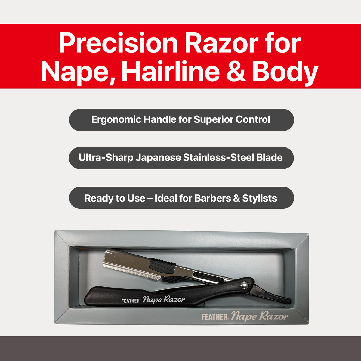 Feather Nape & Body Razor precision trim near neckline.