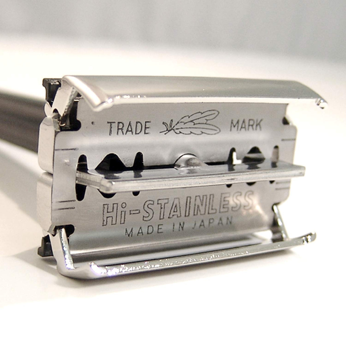 Feather stainless steel body showing durable construction and heat resistance.