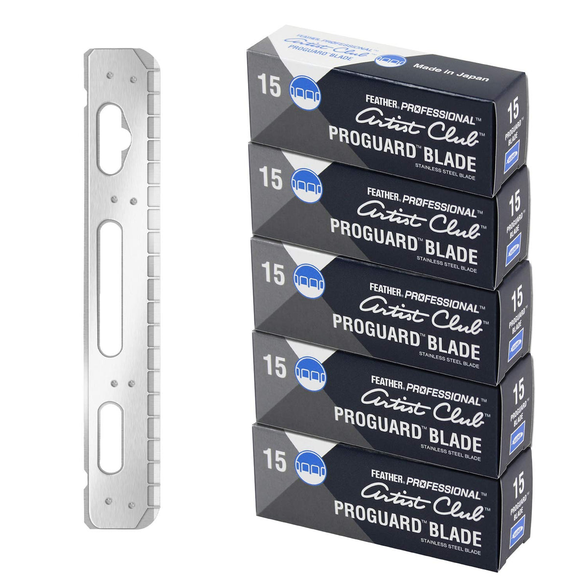 Feather ProGuard blades pack 15 box designed for precise shaving.
