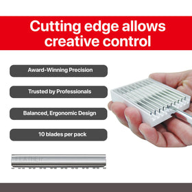 Pack of 10 stainless steel Feather blades for salon reliability