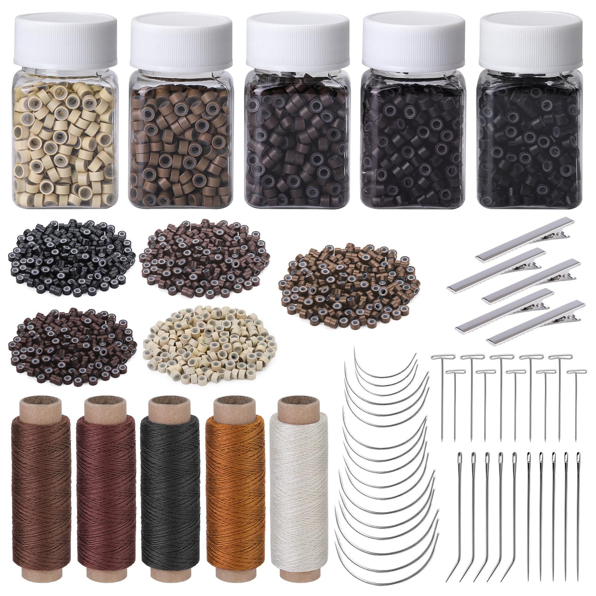 Fedmut extension beads in color assortment with silicone rings for gentle hold.