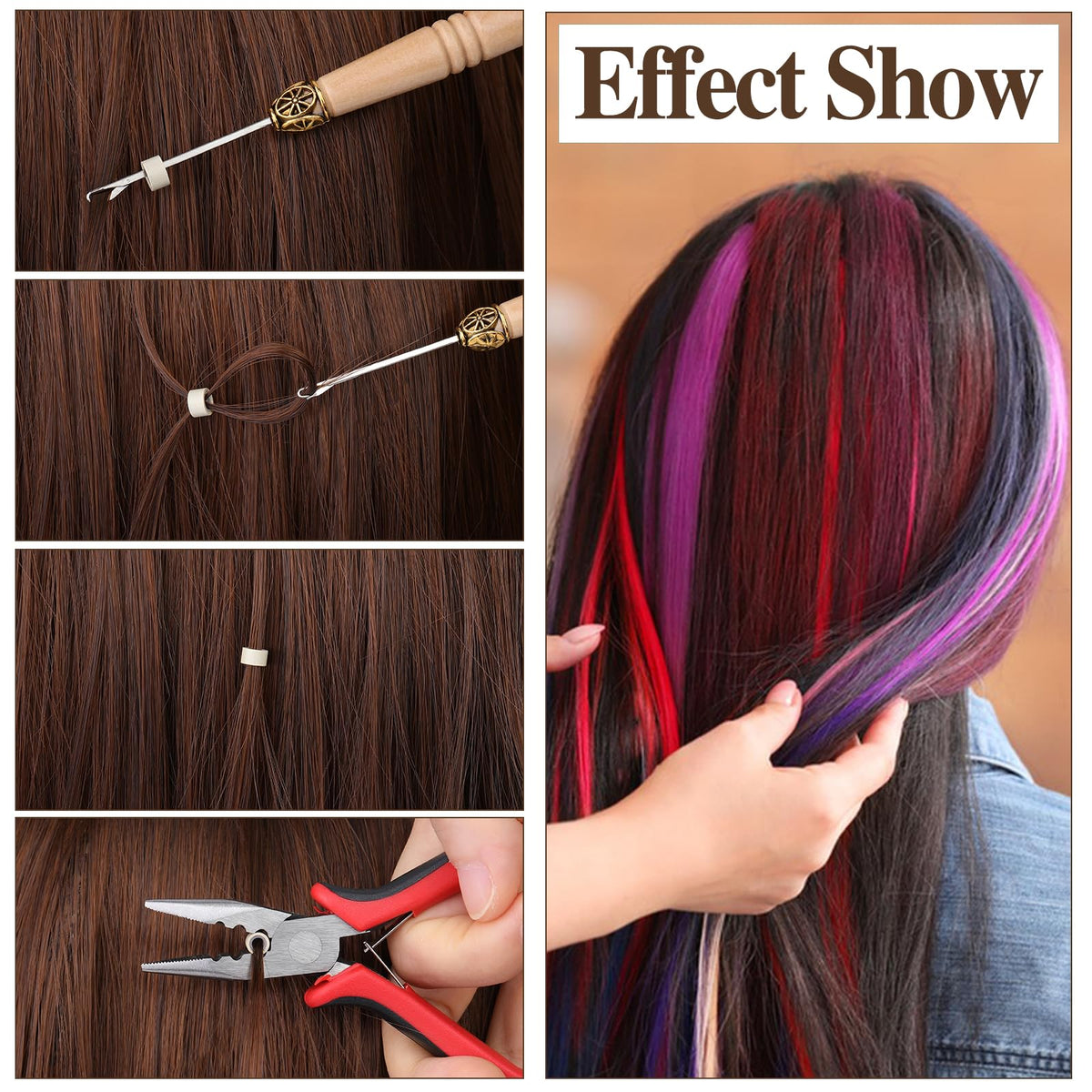 Fedmut metal hair clips ensure secure, removable finishes.
