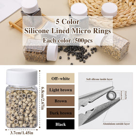 Fedmut black extension beads with silicone rings provide secure, hair-friendly hold.