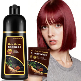 Fedulili Burgundy Hair Dye Shampoo bottle pouring for easy at-home color