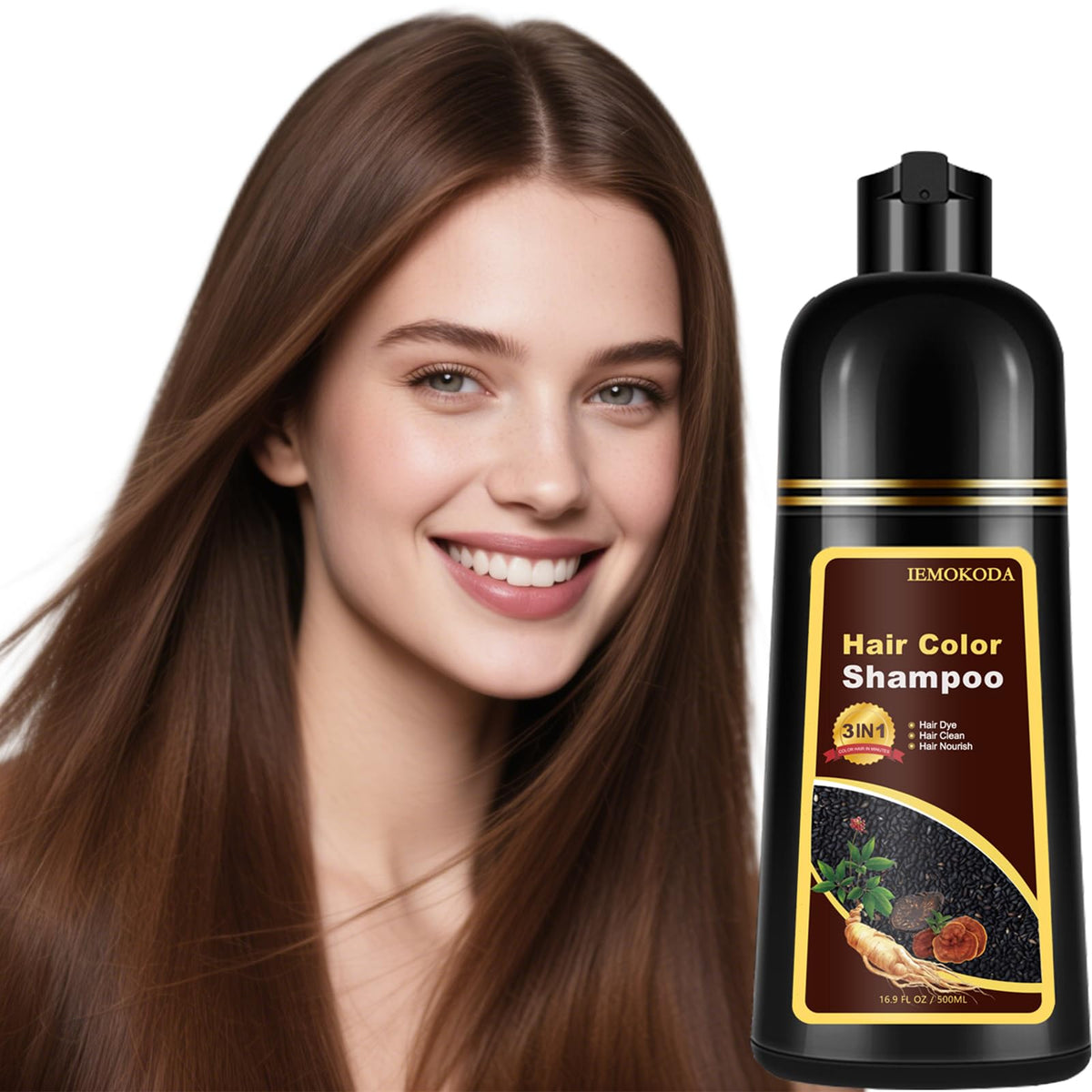 Fedulili light brown hair dye shampoo bottle pour for easy, mess-free color application.