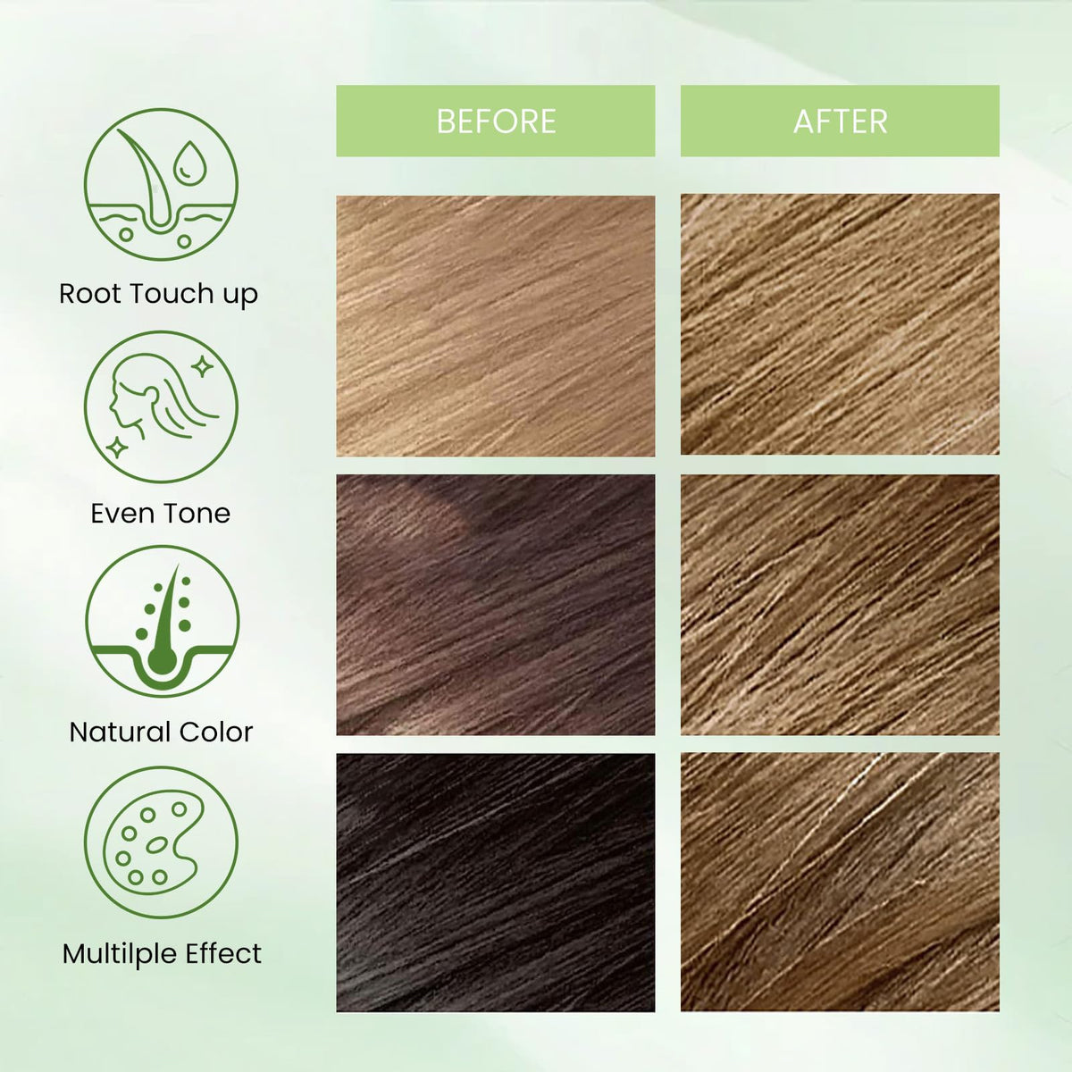Fedulili root touch-up guide indicates easy maintenance between full color sessions.