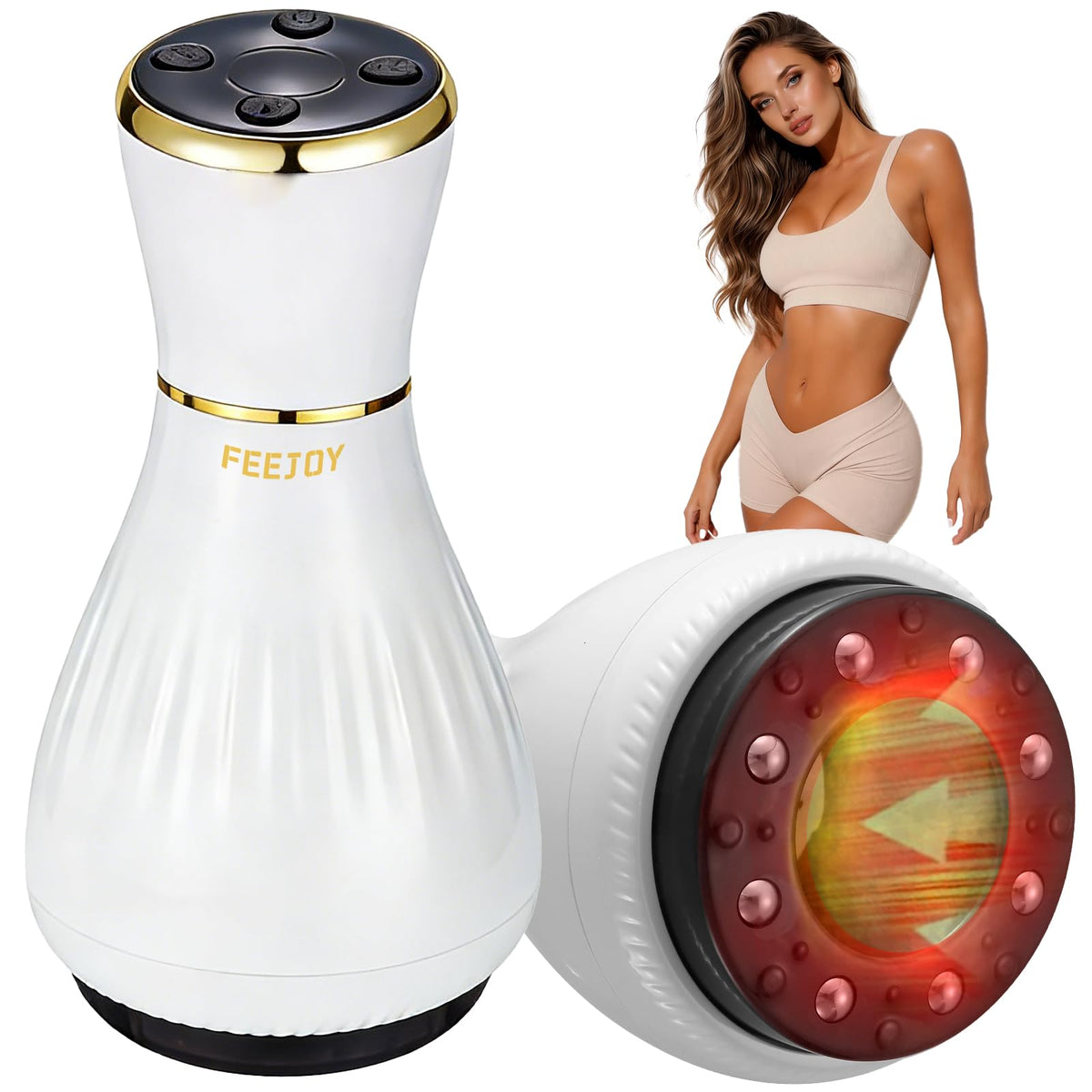 FEEJOY electric lymphatic drainage massager with pulse therapy for improved circulation.