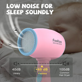 FeeKaa Kids Hair Dryer pink back safety grid, finger protection.