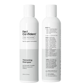 Feel Confident Thickening Shampoo hair-application shot with scalp-ready lather.