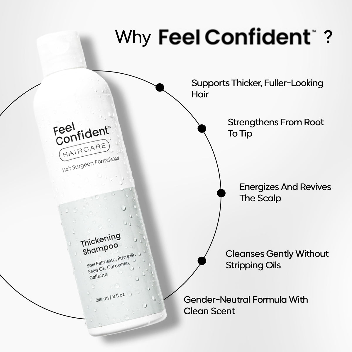 Feel Confident Thickening Shampoo lather during a routine cleanse for daily care.