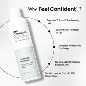 Feel Confident Thickening Shampoo lather during a routine cleanse for daily care.