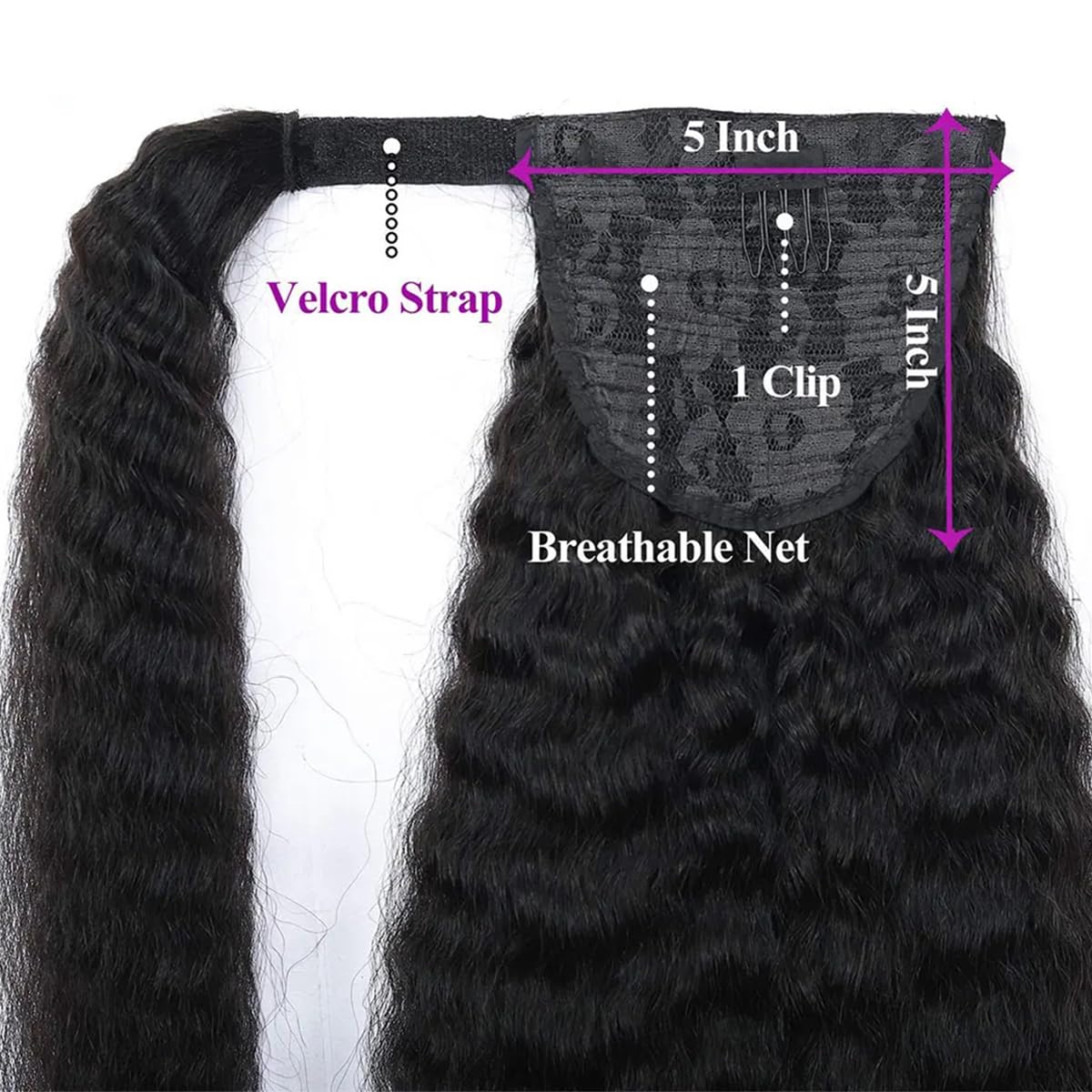 Feelgrace 14-inch ponytail in natural black for instant length and color match.