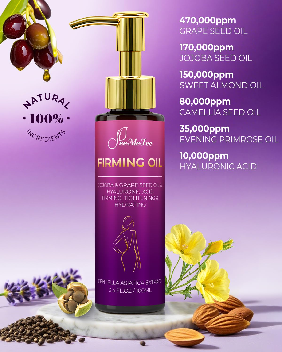 Abdomen area being treated with FeeMeFee Body Firming Oil for targeted care