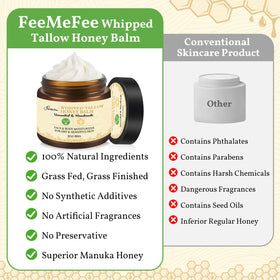 FeeMeFee manuka honey balm application on face.