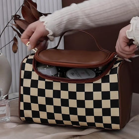 FEEZUSH makeup bag with mesh compartment for organizing small items securely