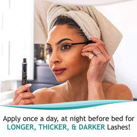 FEG Max Eyelash Serum applicator brush for precise nightly application.