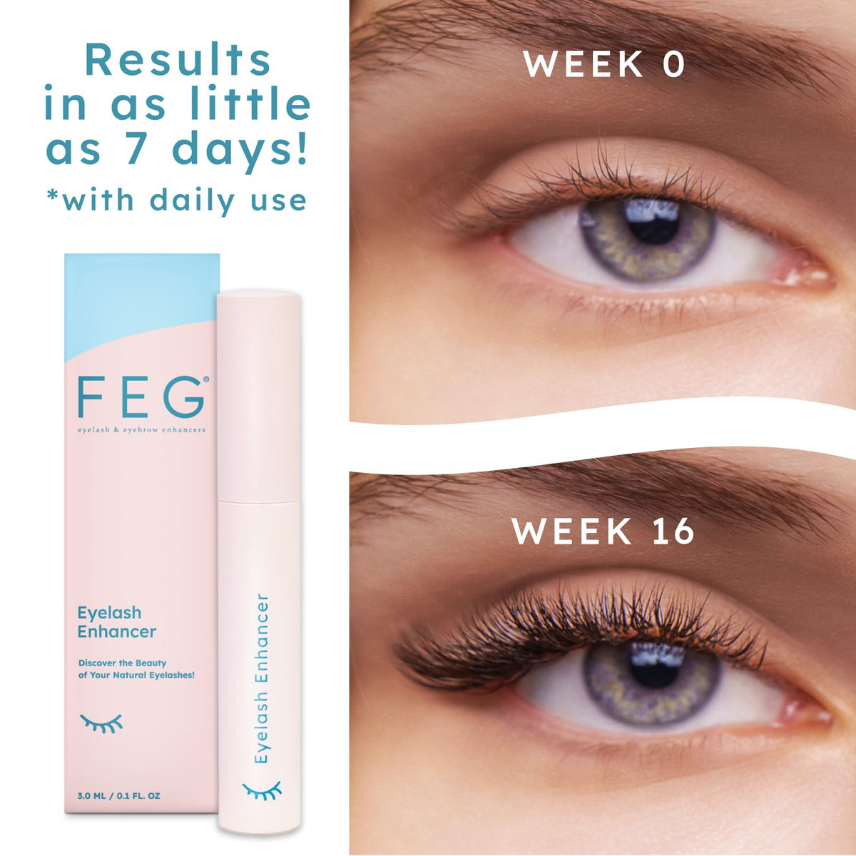 FEG natural ingredients label highlights paraben- and sulfate-free formula