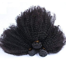 Feibin Mongolian Afro Kinky Bundles 18-inch close-up texture for length and body.