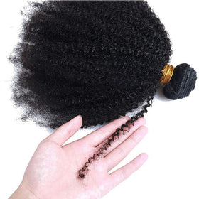 Feibin Mongolian Afro Kinky Bundles weft detail highlights durable construction.
