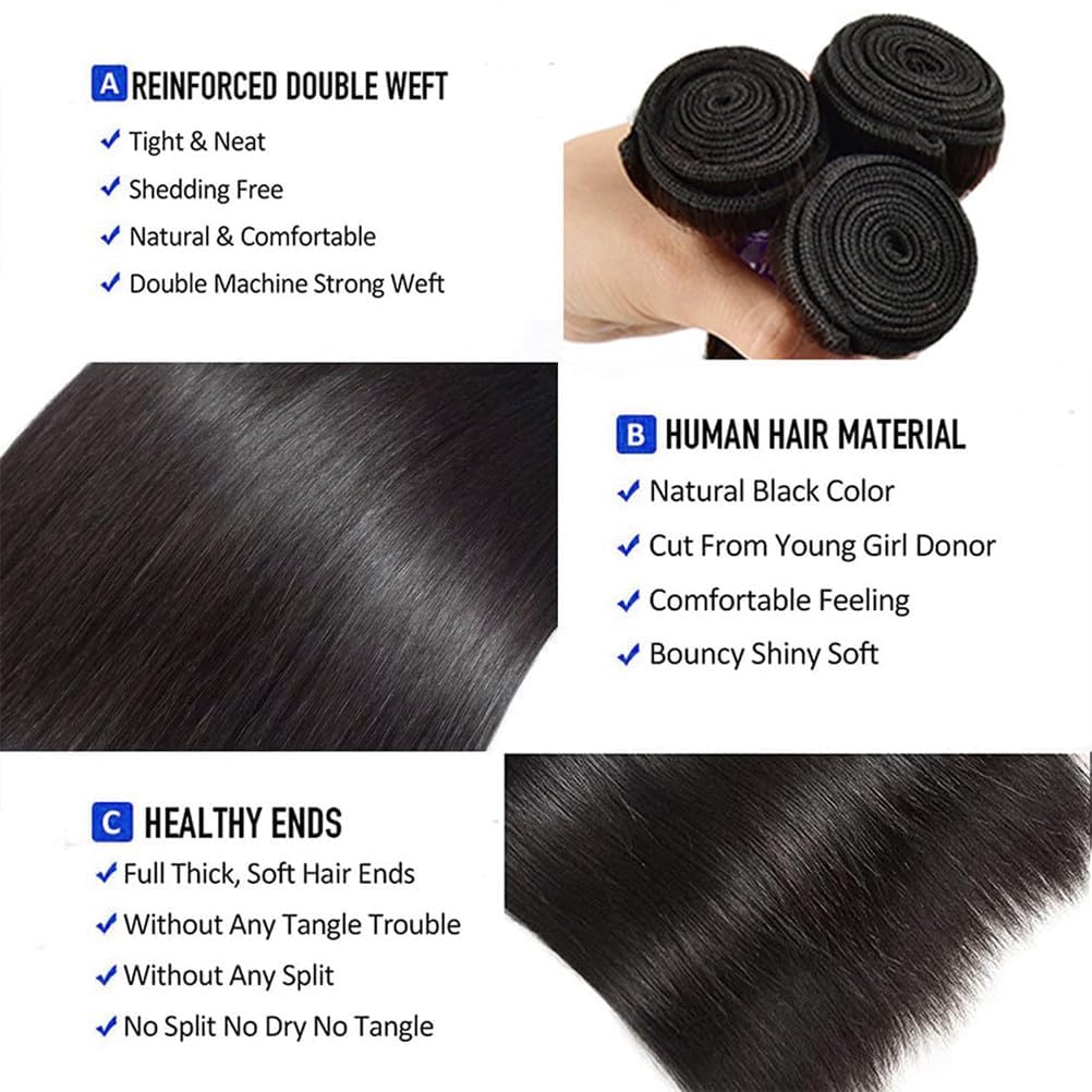 Feibin straight bundles 18-inch length on mannequin for seamless styling