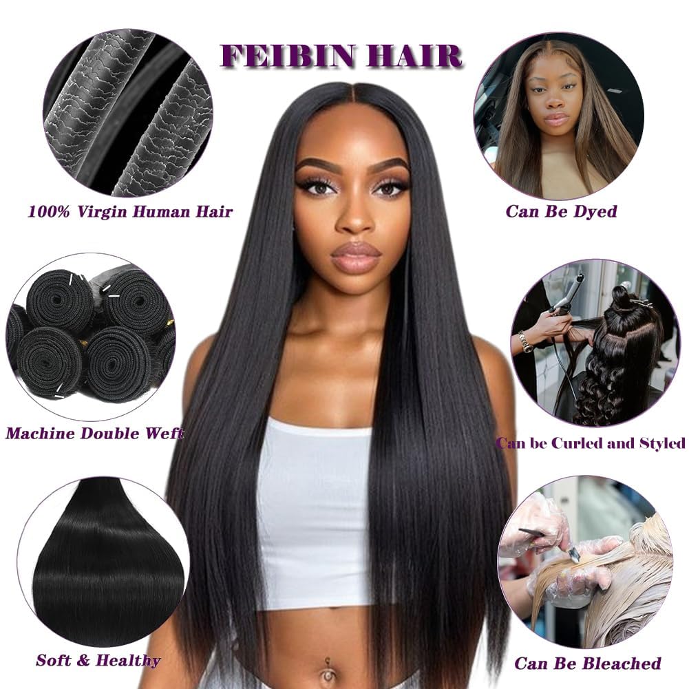 Feibin straight bundles dyed-ready for customization and styling