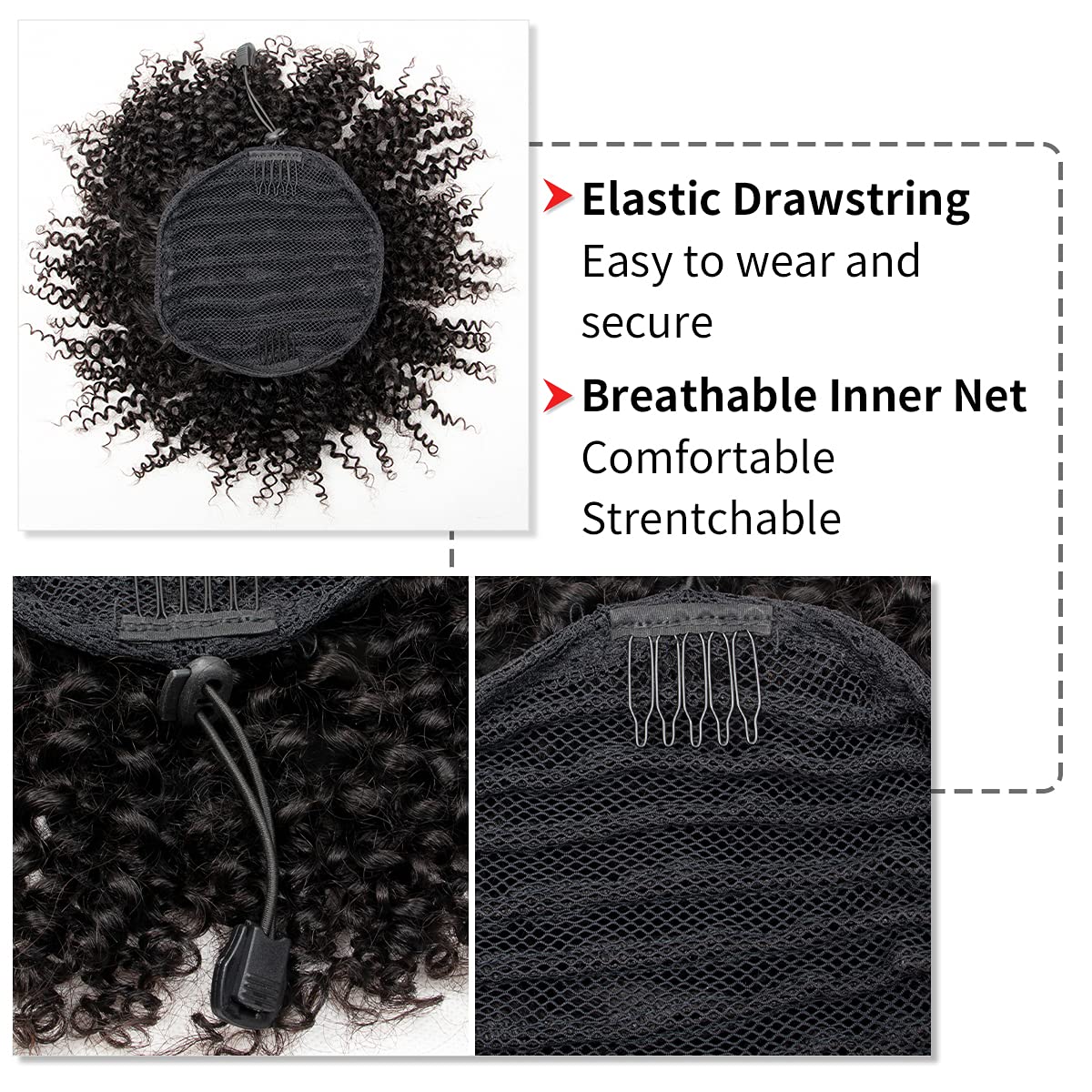 FEIPRO real human hair ponytail 8 inch demonstrates natural look and soft touch.