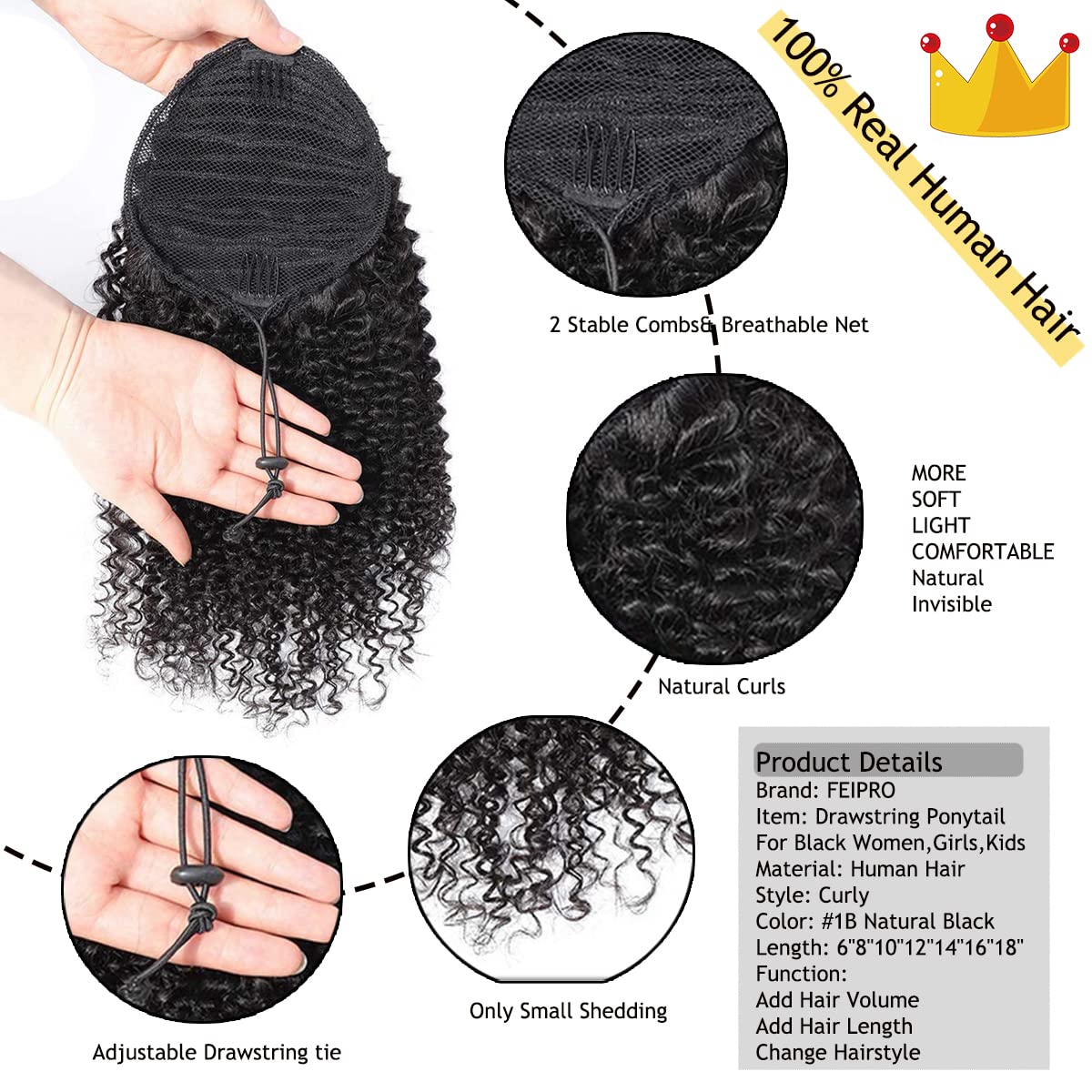 FEIPRO two stable combs ensure secure fit and steadier styling.