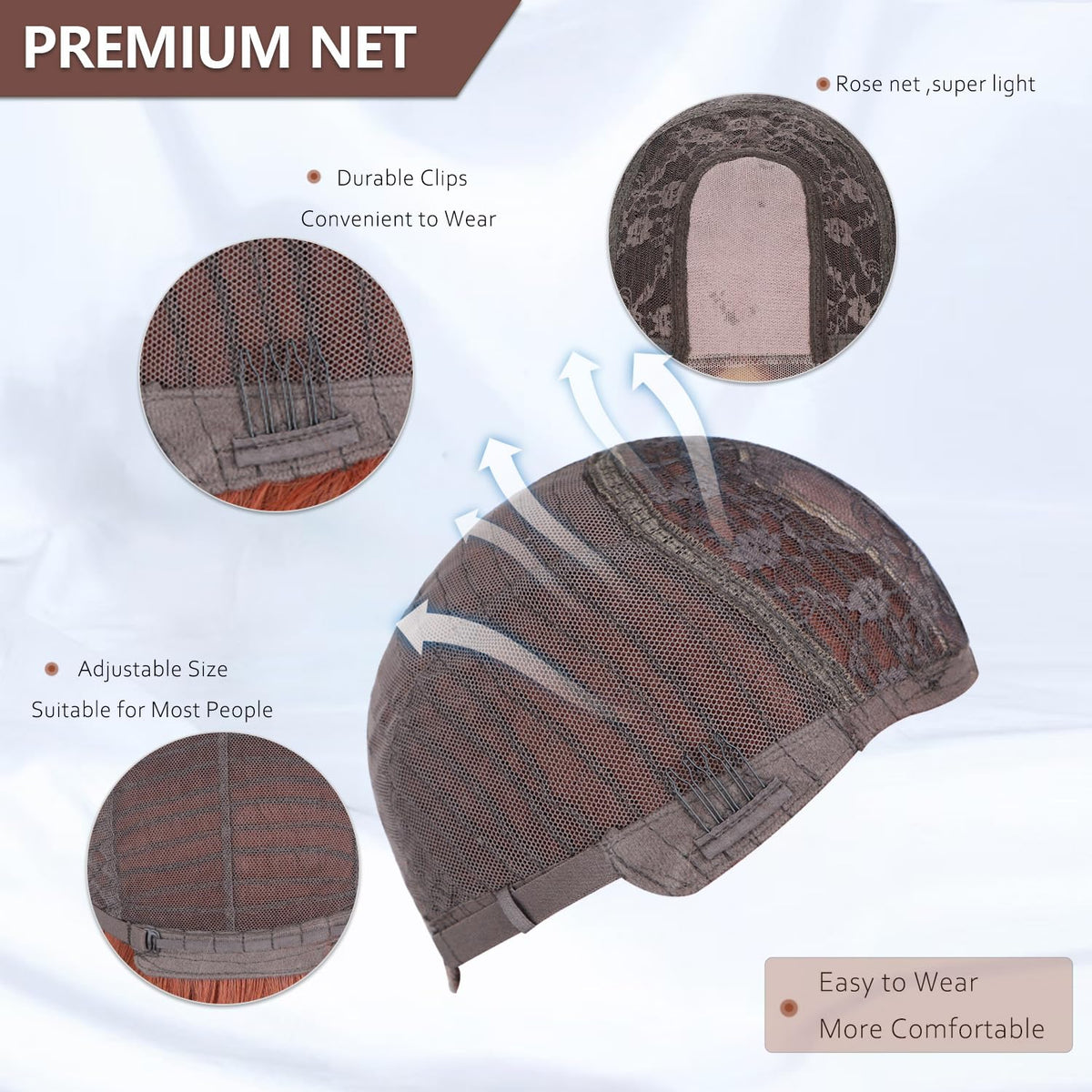 FEIVOSILAN Auburn wig for events and weddings with natural movement