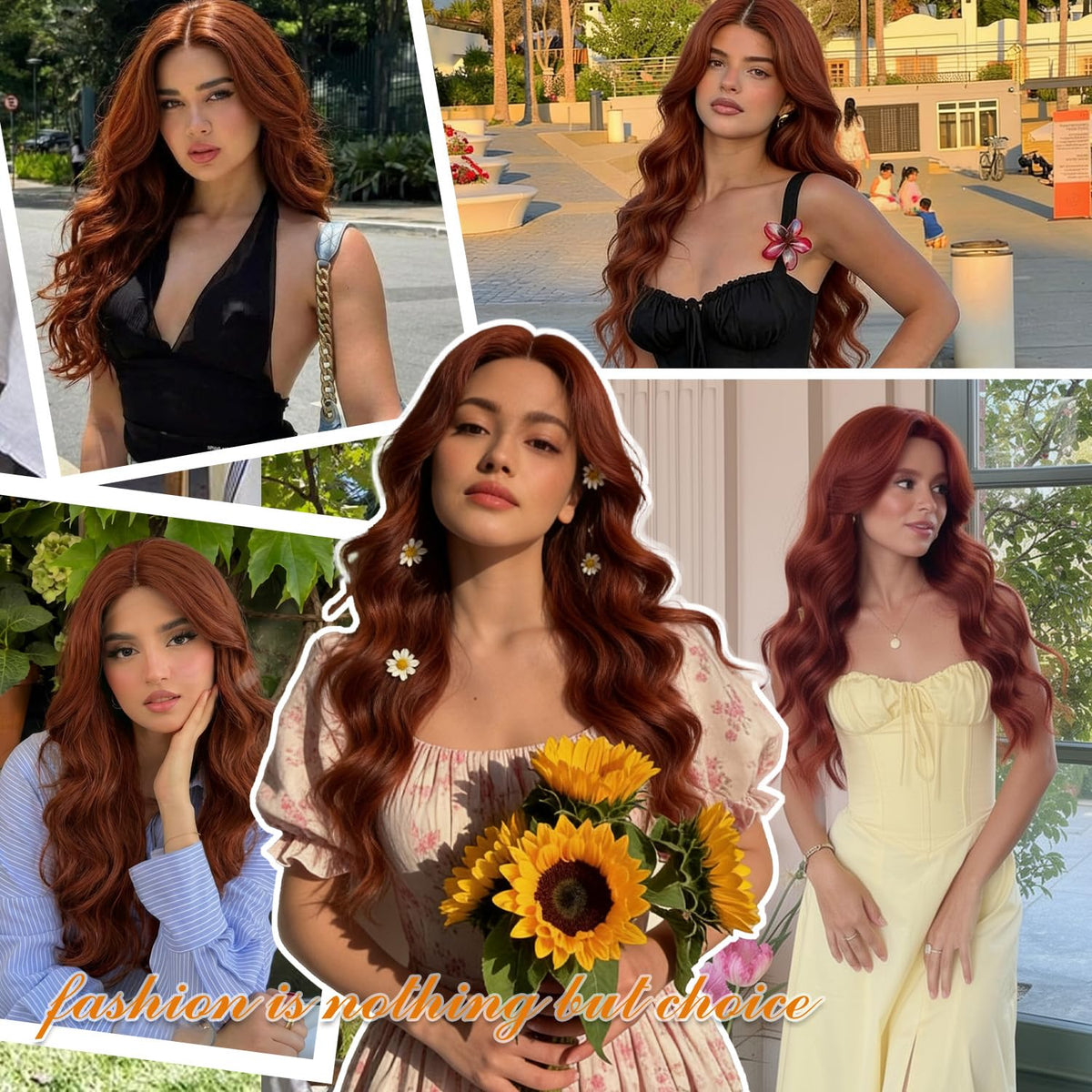 FEIVOSILAN Auburn wig pre-styled look maintains shape for quick updates.