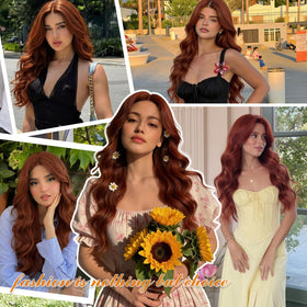 FEIVOSILAN Auburn wig pre-styled look maintains shape for quick updates.