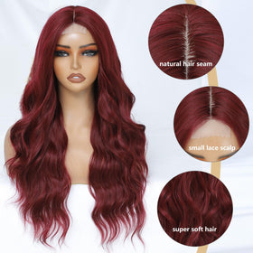 FEIVOSILAN burgundy wig suitable for daily use and special occasions