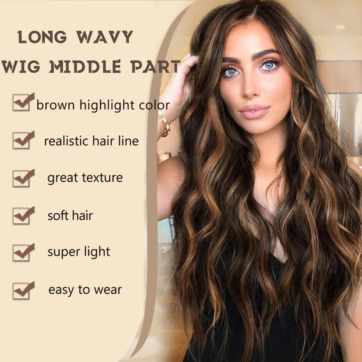 FEIVOSILAN heat-resistant synthetic wig texture with silky feel.
