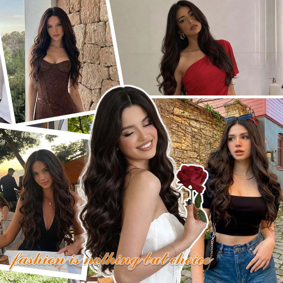 FEIVOSILAN 26-inch wig adds dramatic length and soft waves
