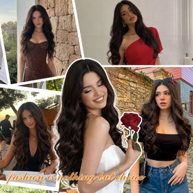 FEIVOSILAN 26-inch wig adds dramatic length and soft waves