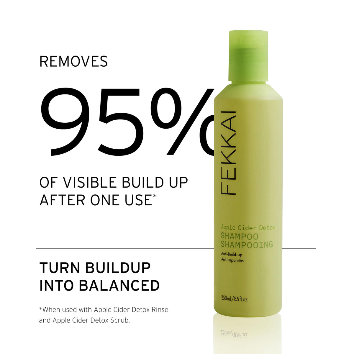 Fekkai Apple Cider Detox Rinse bottle close-up, premium formula detail